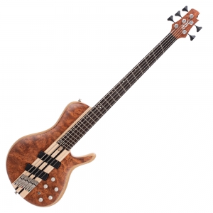 Cort elektromos basszusgitár, 5 húros, keménytokkal, nyílt pórusú natúr bubinga